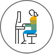 Finanzas y Contabilidad — ícono de persona en computador