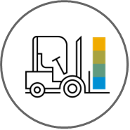 Inventario y Distribución — ícono de montacargas