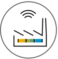 Producción y MRP — ícono de línea de producción