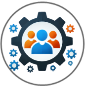 Recursos Humanos — engranaje con figuras humanas