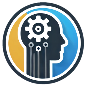 Ícono de un perfil humano con engranajes, representando inteligencia estratégica, análisis de procesos y experiencia en planificación empresarial